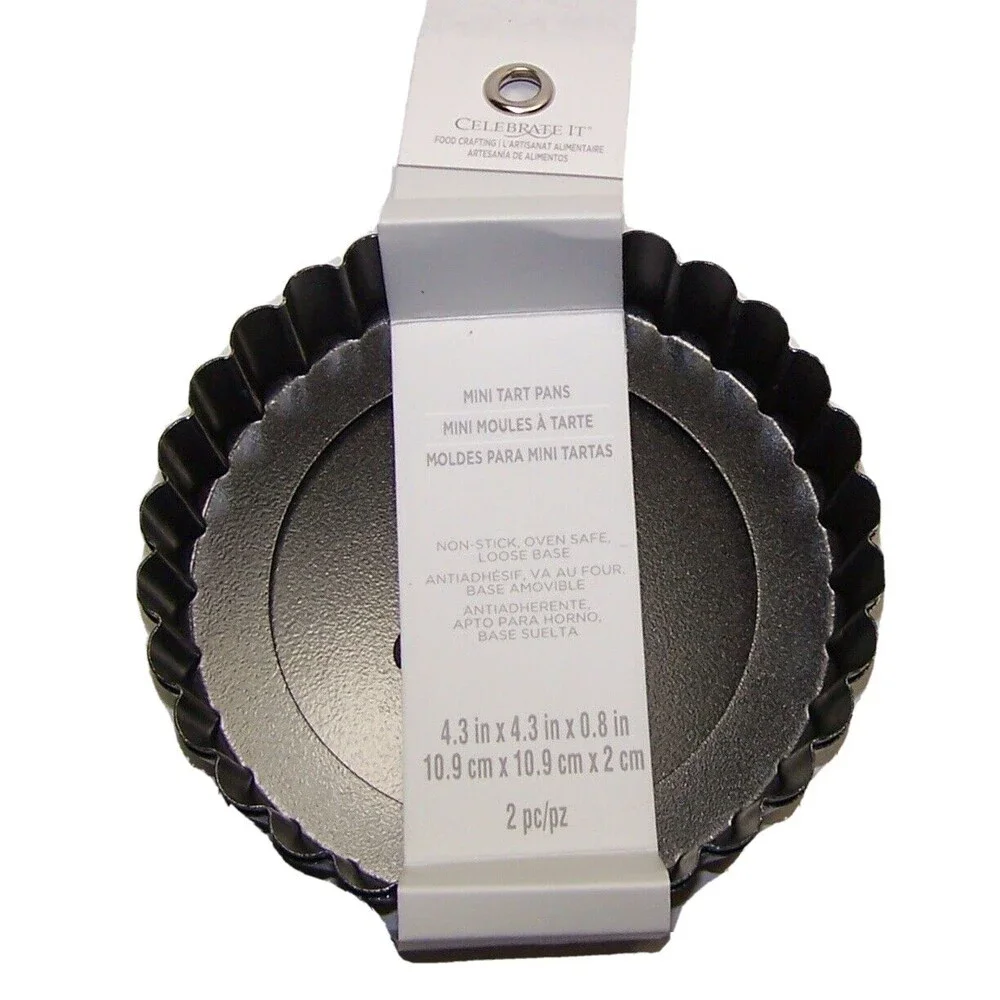 8 Quiche Tart Pans with removable bottom  Mini  Pans 4.3 inches New